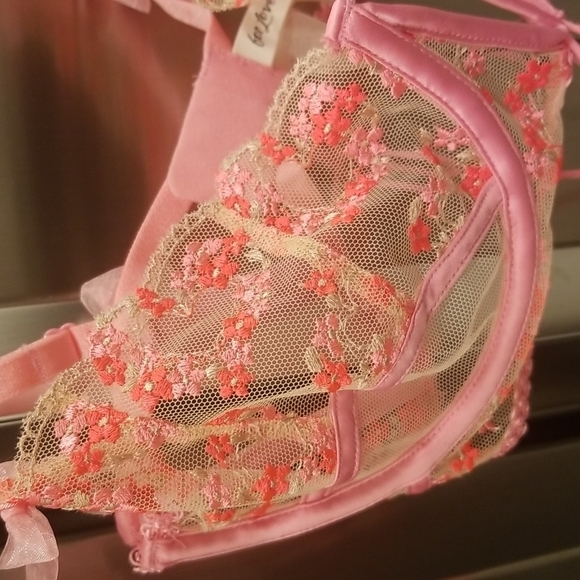 💕FOR LOVE AND LEMONS💕 Love Bouquet Embroidery Bra ~ Pink SDD NWT - Picture 11 of 16